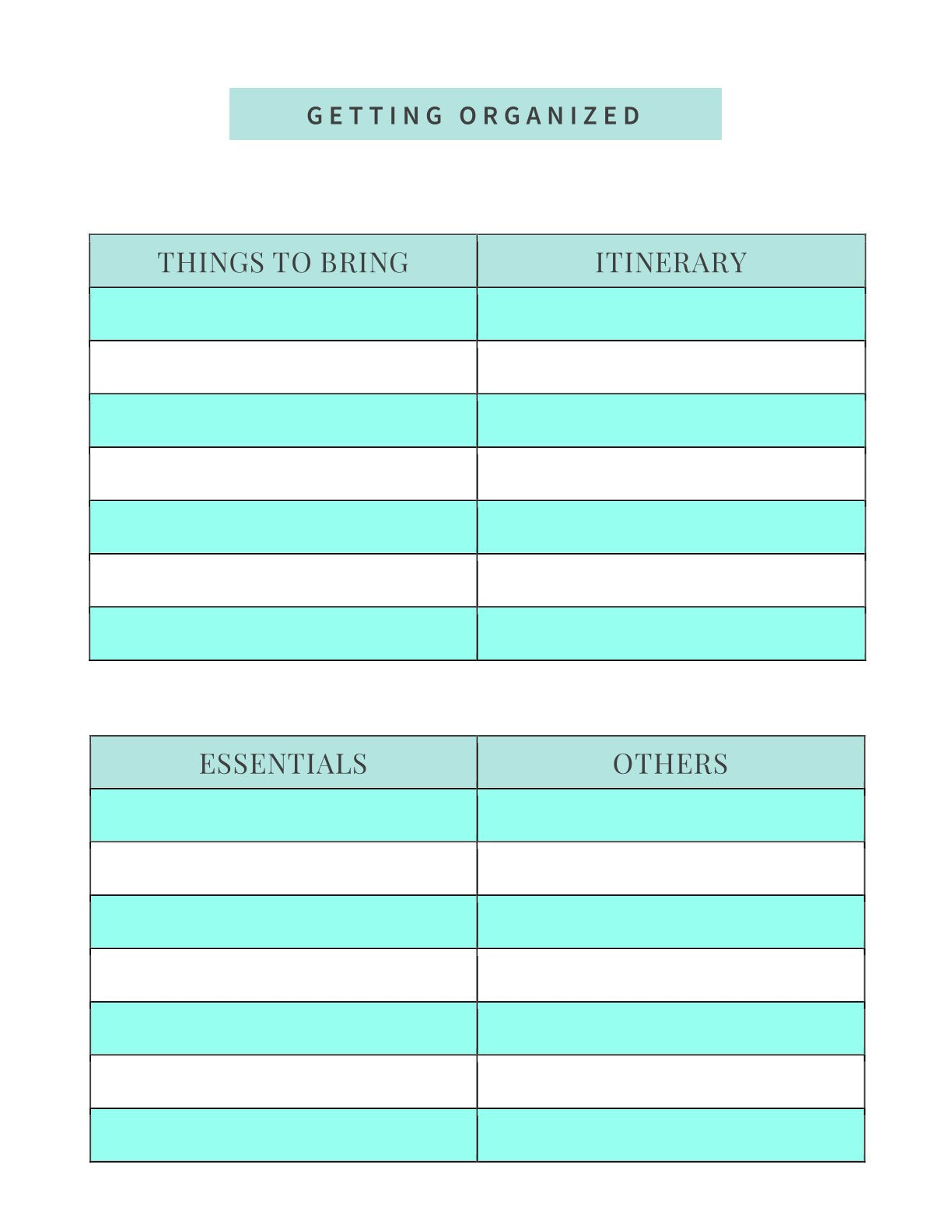 Free Summer Vacation Planner Template