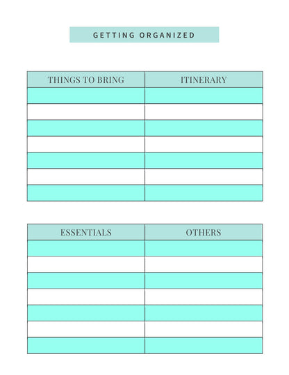 Free Summer Vacation Planner Template