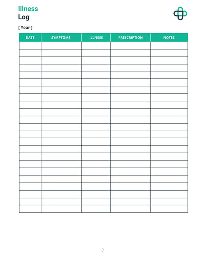 Free Medical Health Planner Template