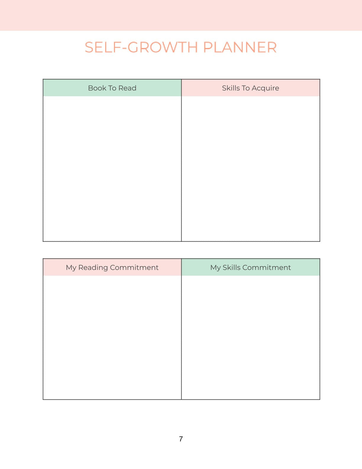 Free Personal Development Planner Template