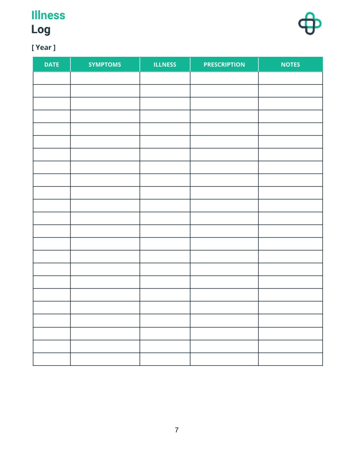 Free Medical Health Planner Template