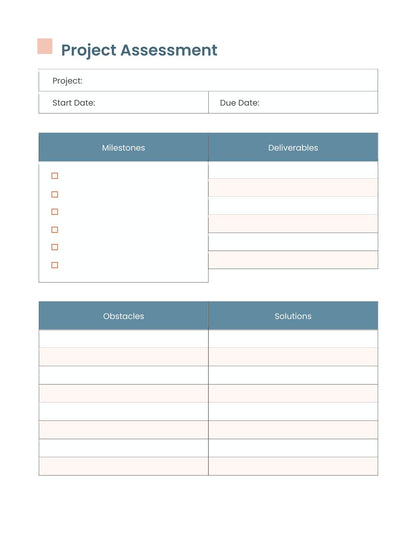 Free Sample Project planner template