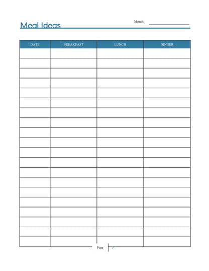 Free Monthly Personal Planner Template