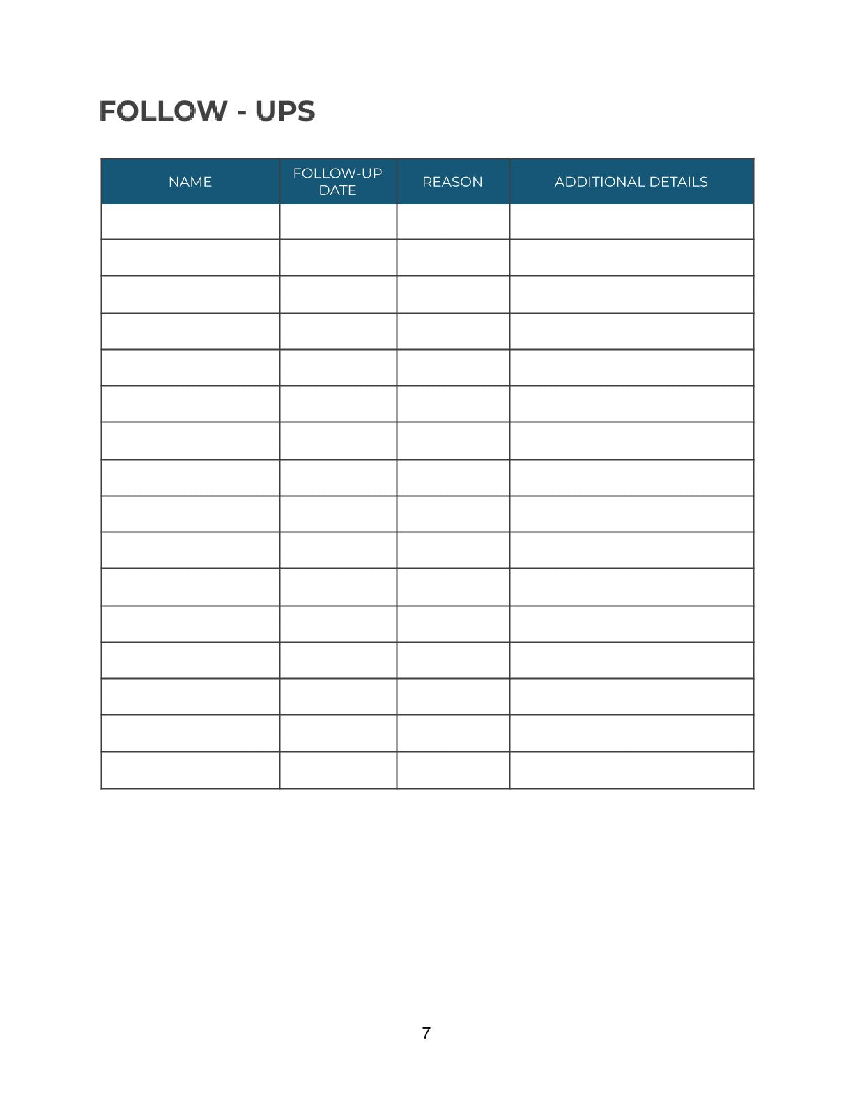 Free Network Marketing Planner Template