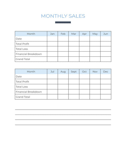 Free Monthly Sales Planner Template