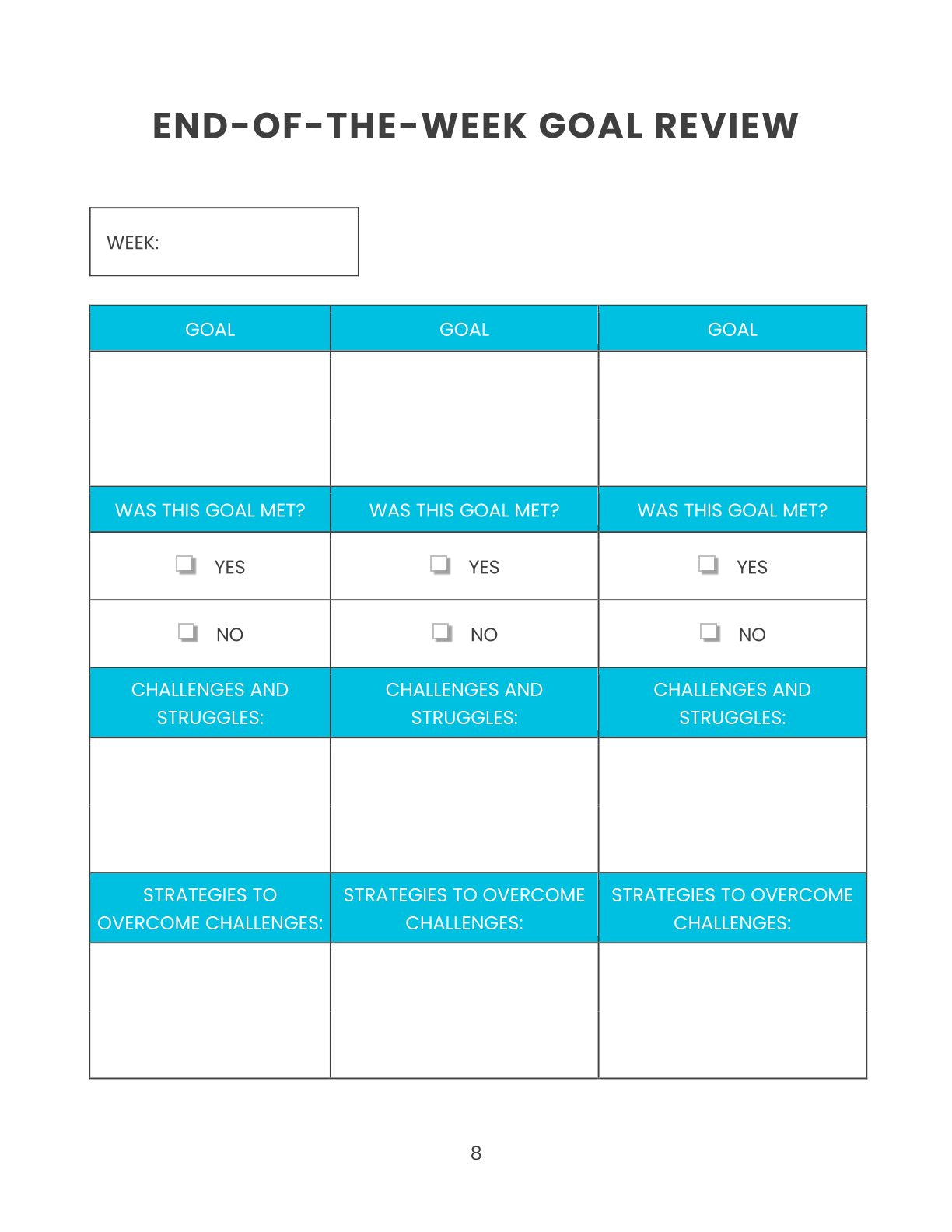 Free Weekly Marketing Planner Template