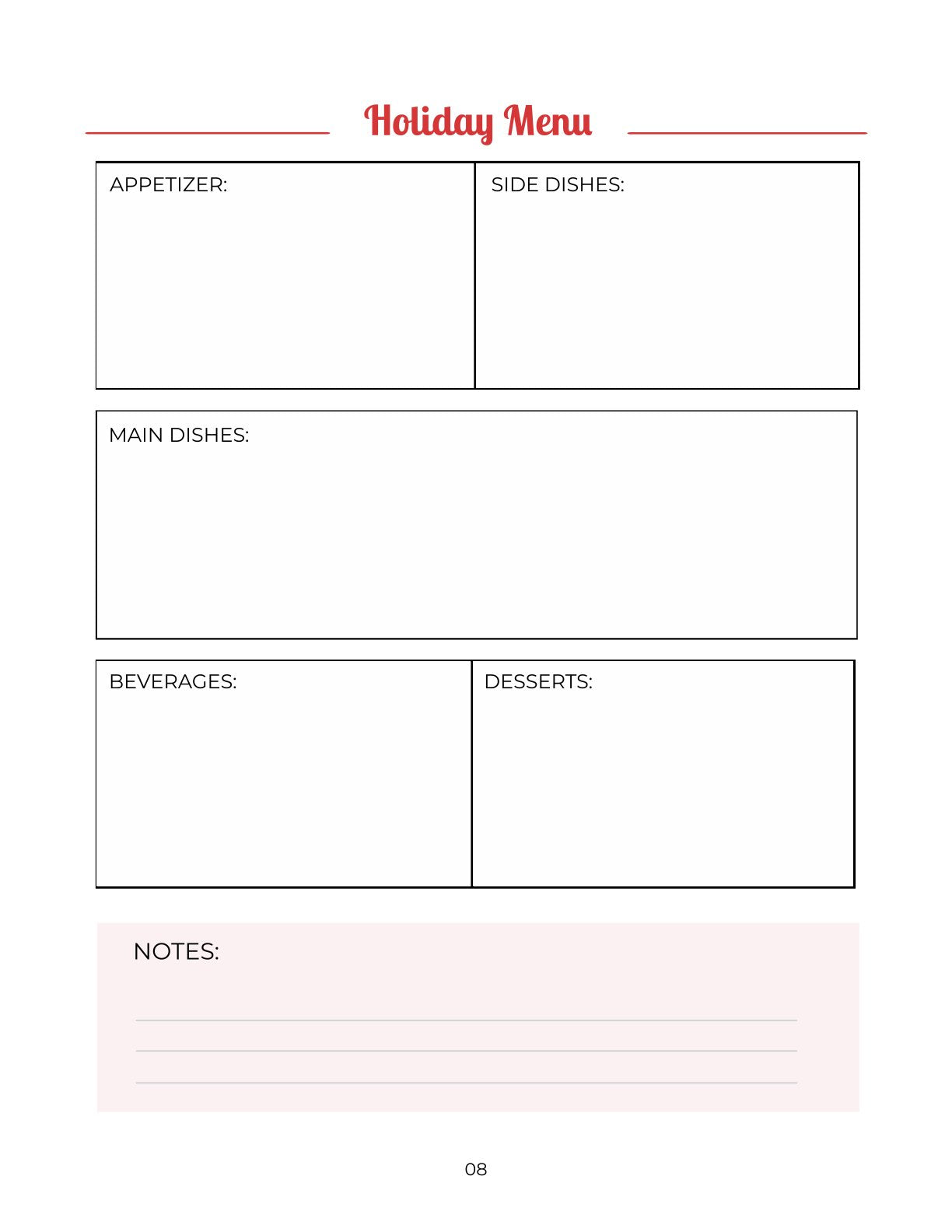 Free Holiday Party Planner Template