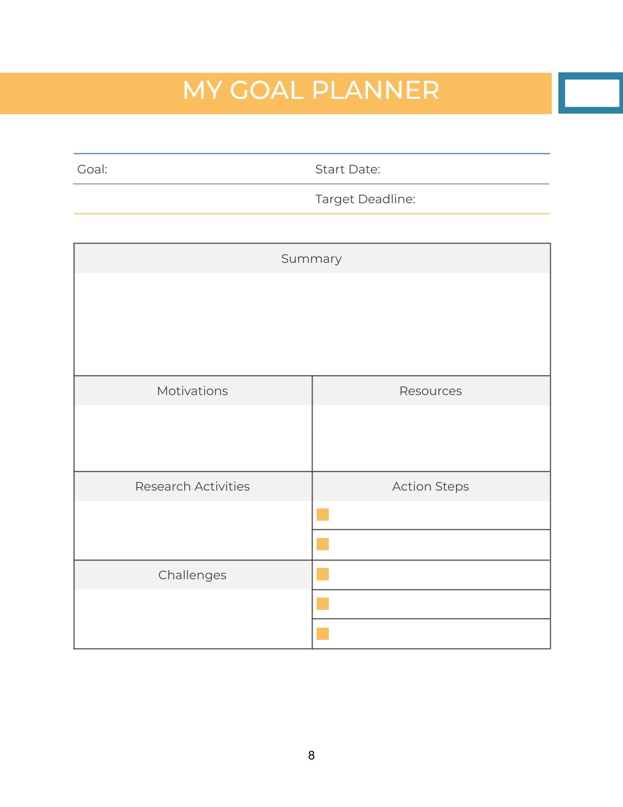 Free Digital Personal Planner Template