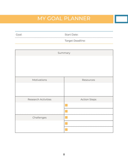 Free Digital Personal Planner Template