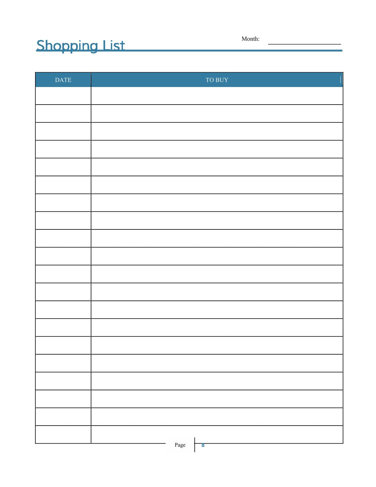 Free Monthly Personal Planner Template