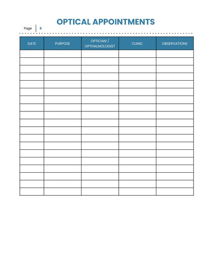 Free Medical History Planner Template