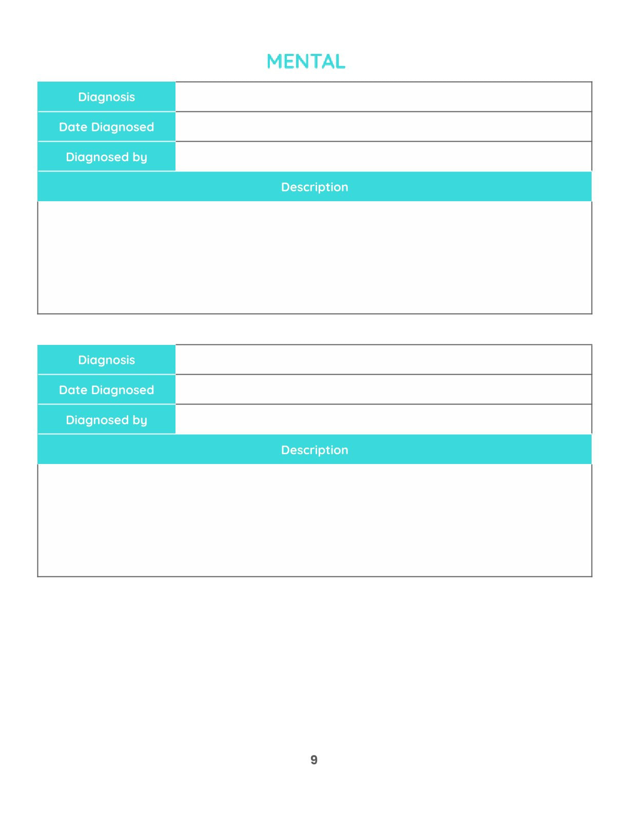 Free Medical Information Planner Template