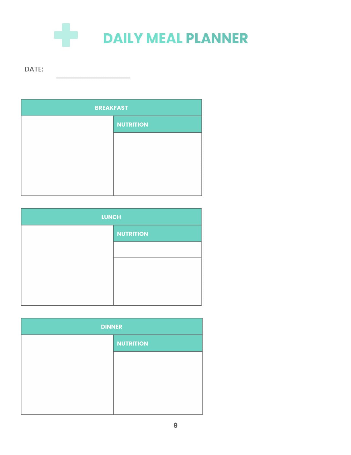 Free Health Vitamins Planner Template