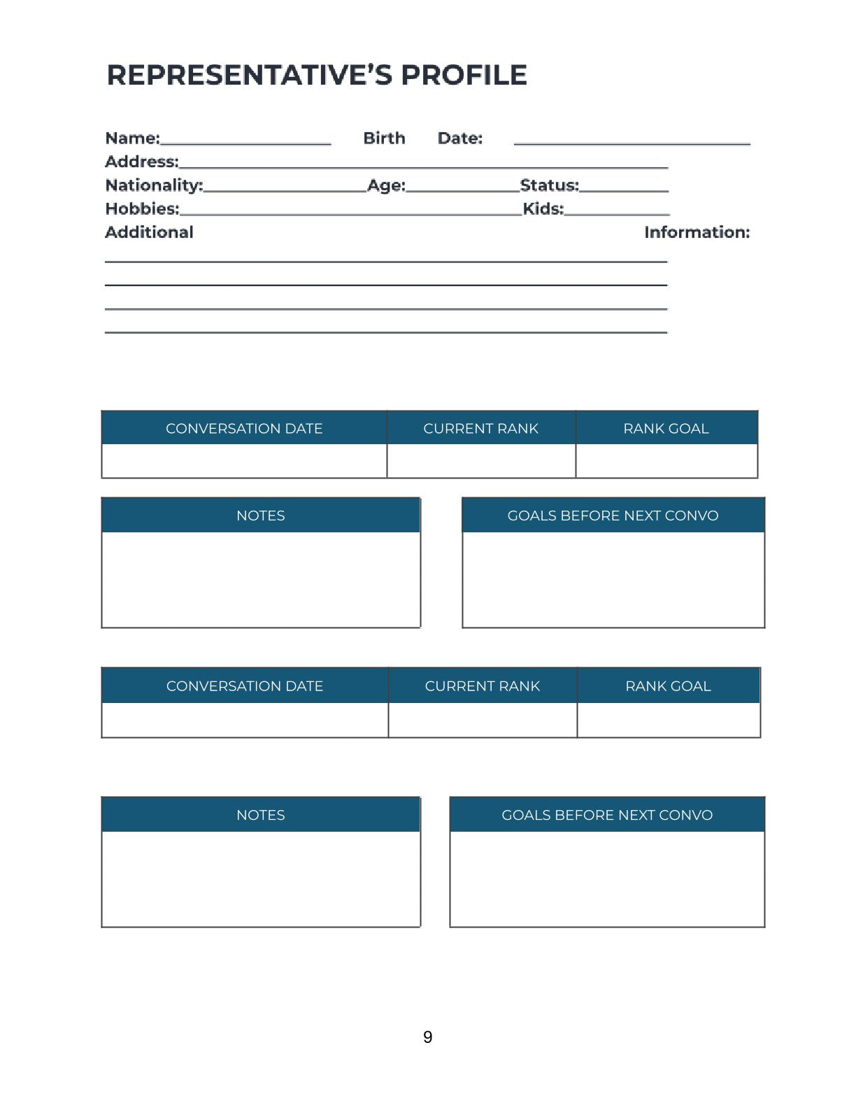 Free Network Marketing Planner Template