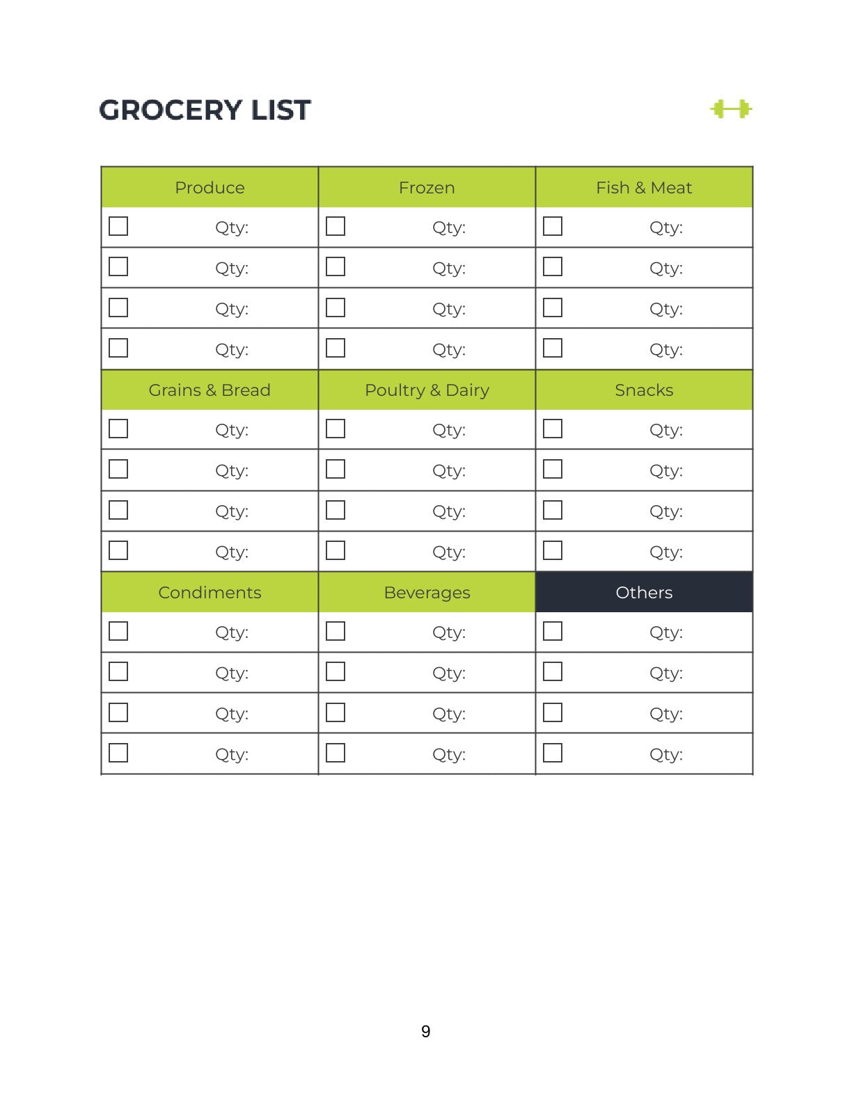 Free Fitness Training Planner Template