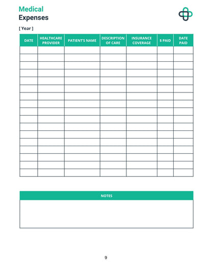 Free Medical Health Planner Template