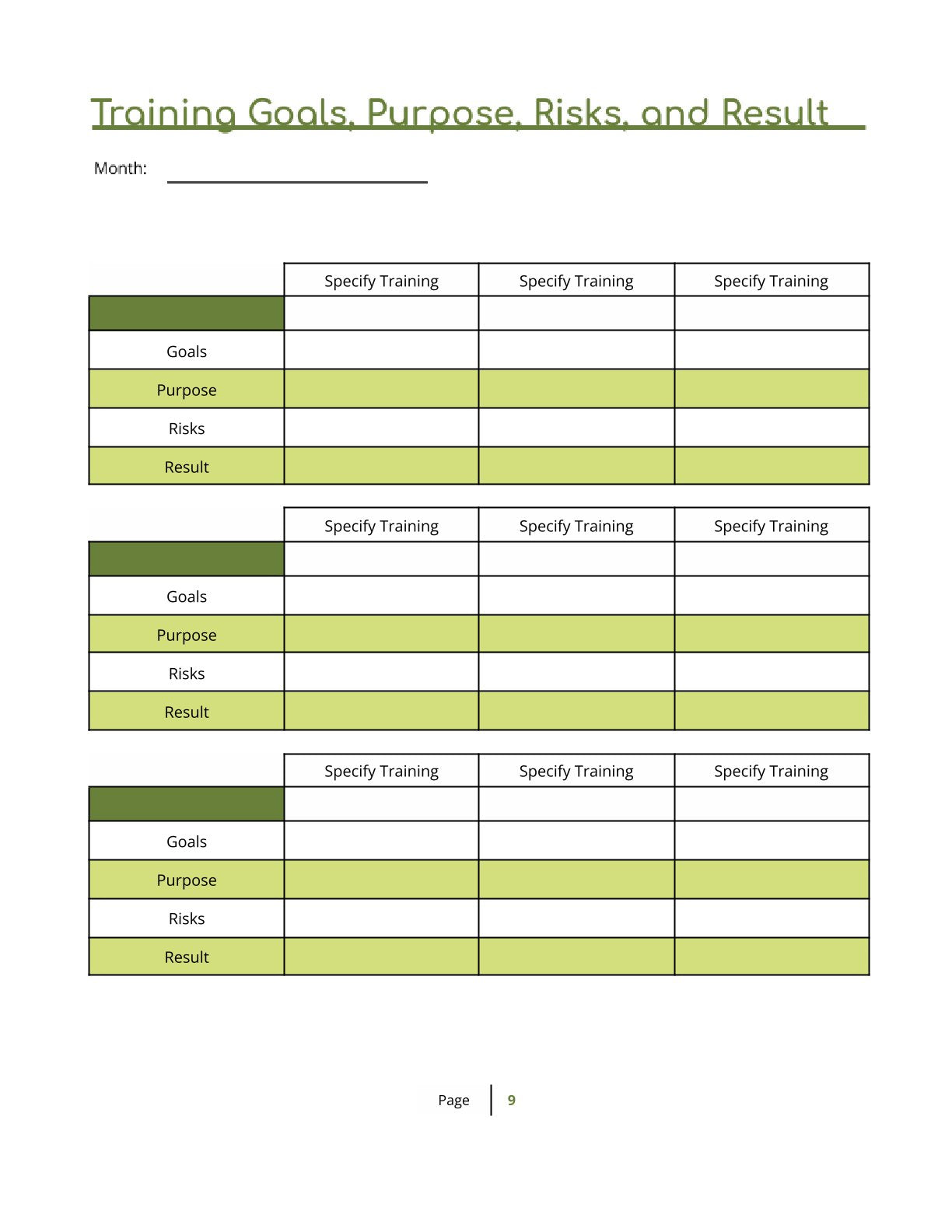 Free Staff Training Planner Template