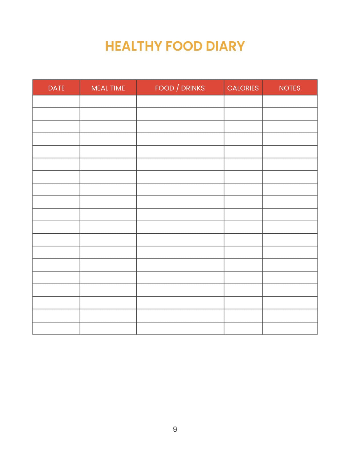 Free Weight Training Planner Template