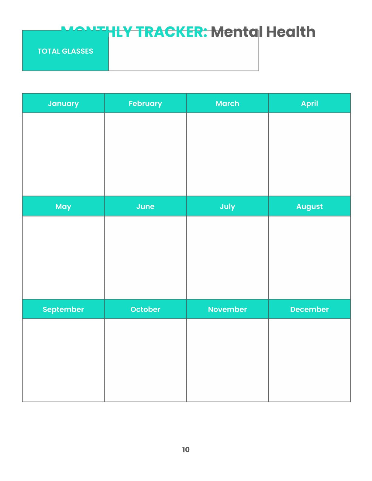 Free Monthly Health Planner Template