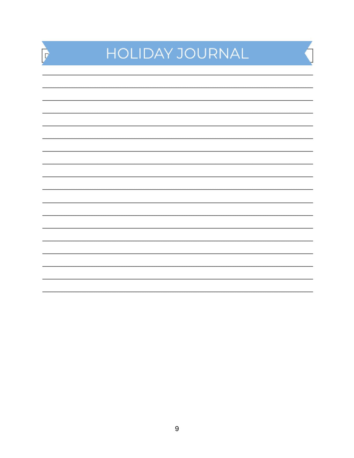 Free Holiday Story Planner Template