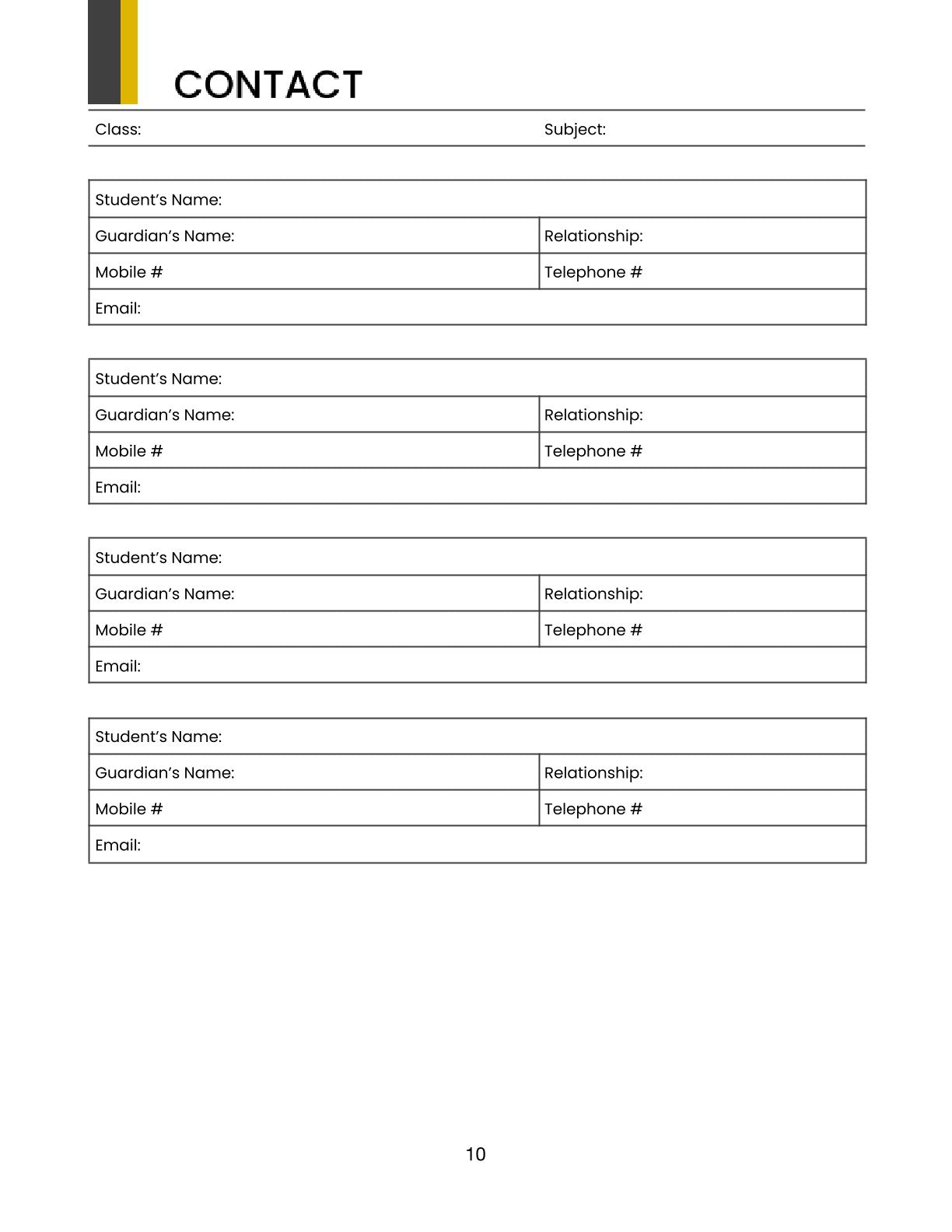 Free Monthly Teacher Planner Template