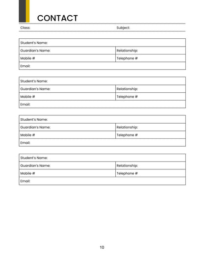 Free Monthly Teacher Planner Template