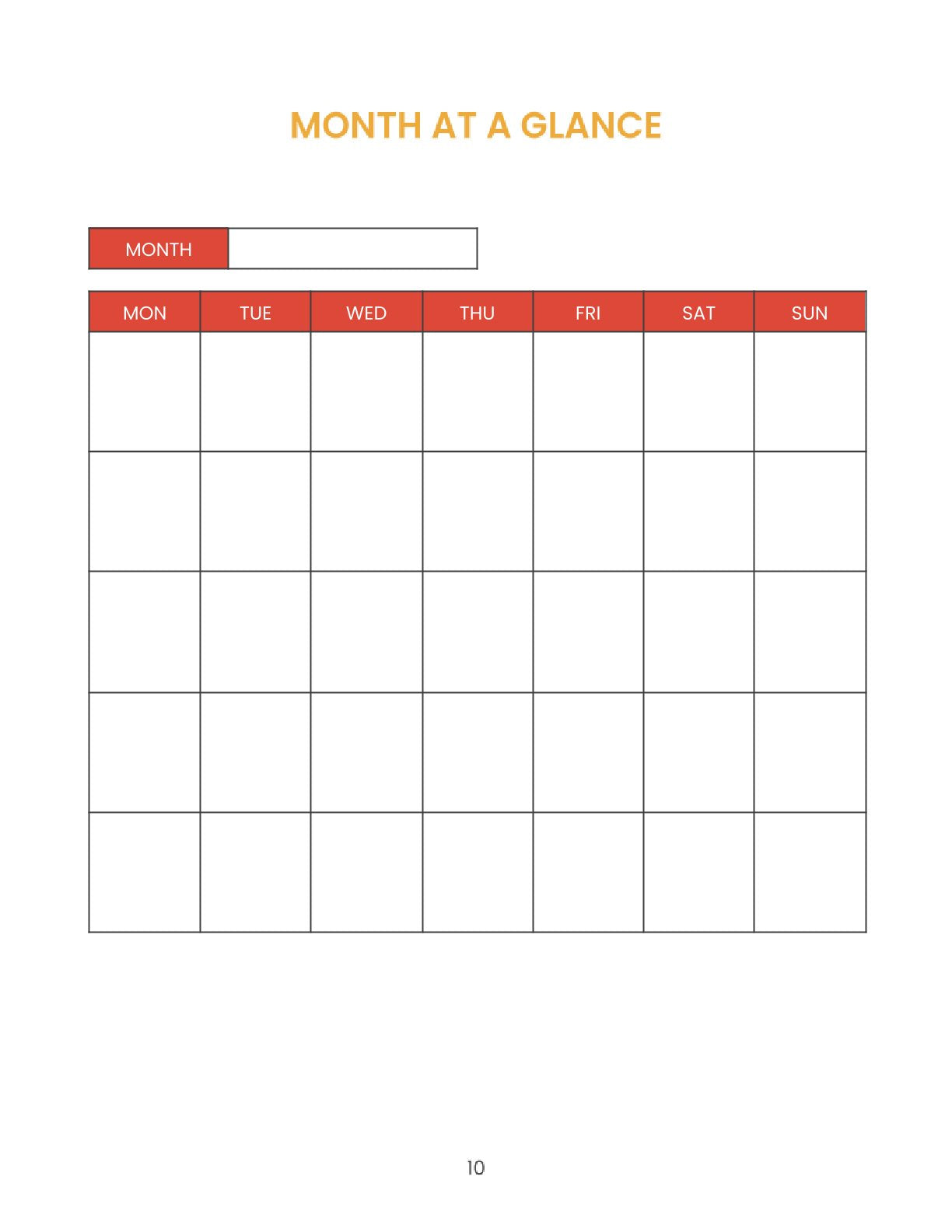 Free Weight Training Planner Template