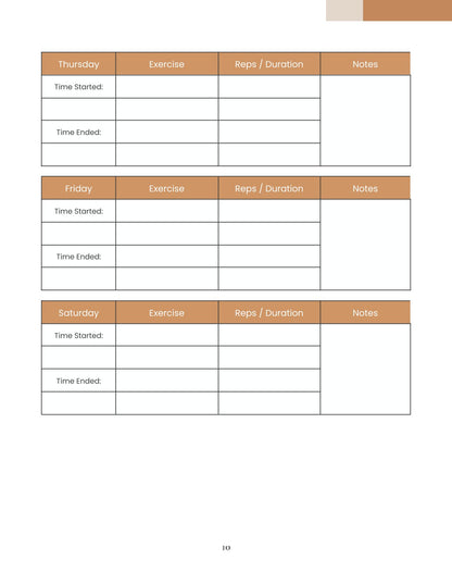 Free Gym Training Planner Template