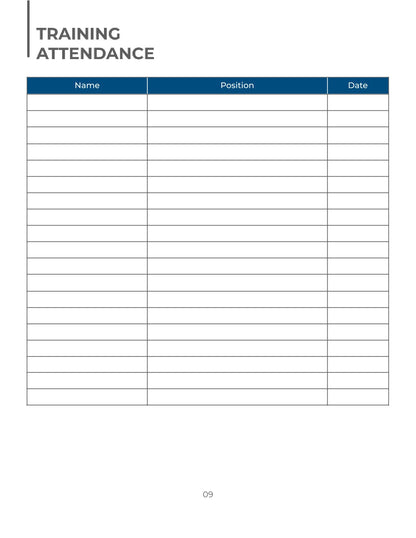 Free Team Training Planner Template