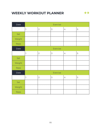 Free Fitness Training Planner Template