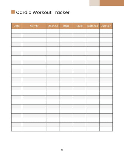 Free Gym Training Planner Template