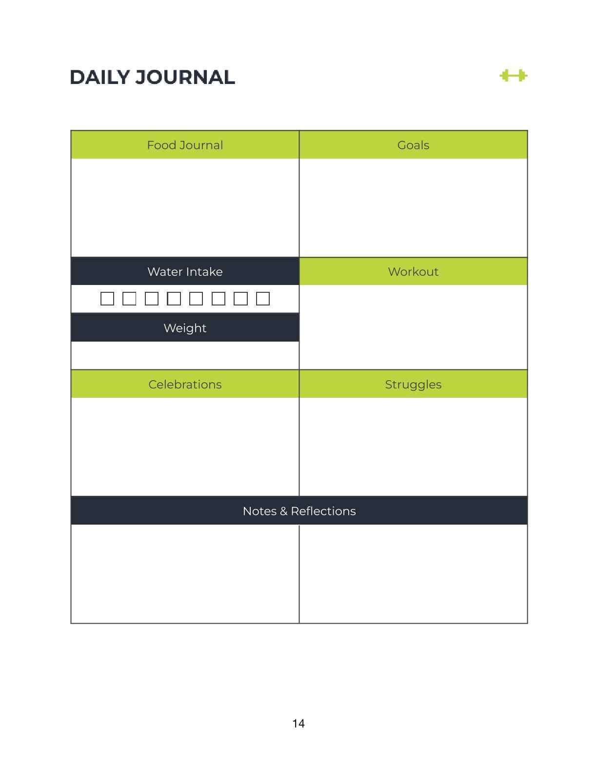 Free Fitness Training Planner Template