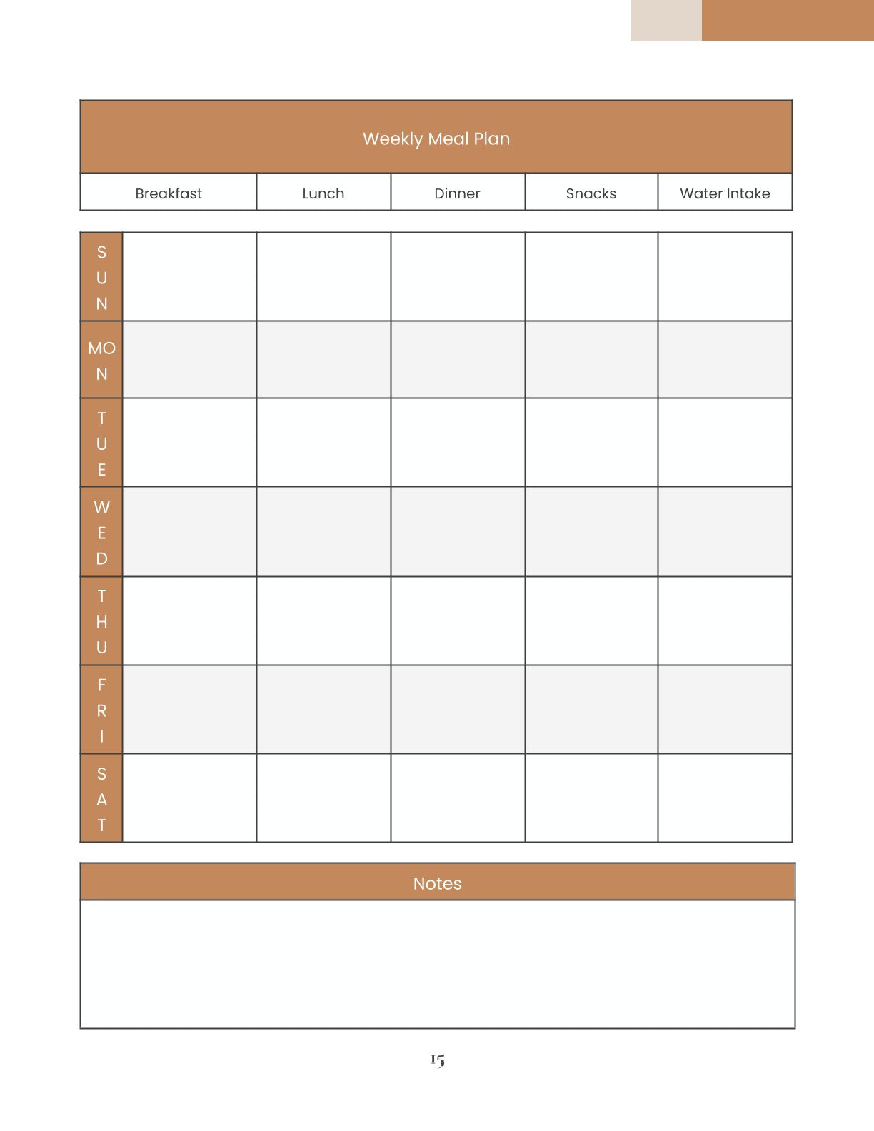 Free Gym Training Planner Template