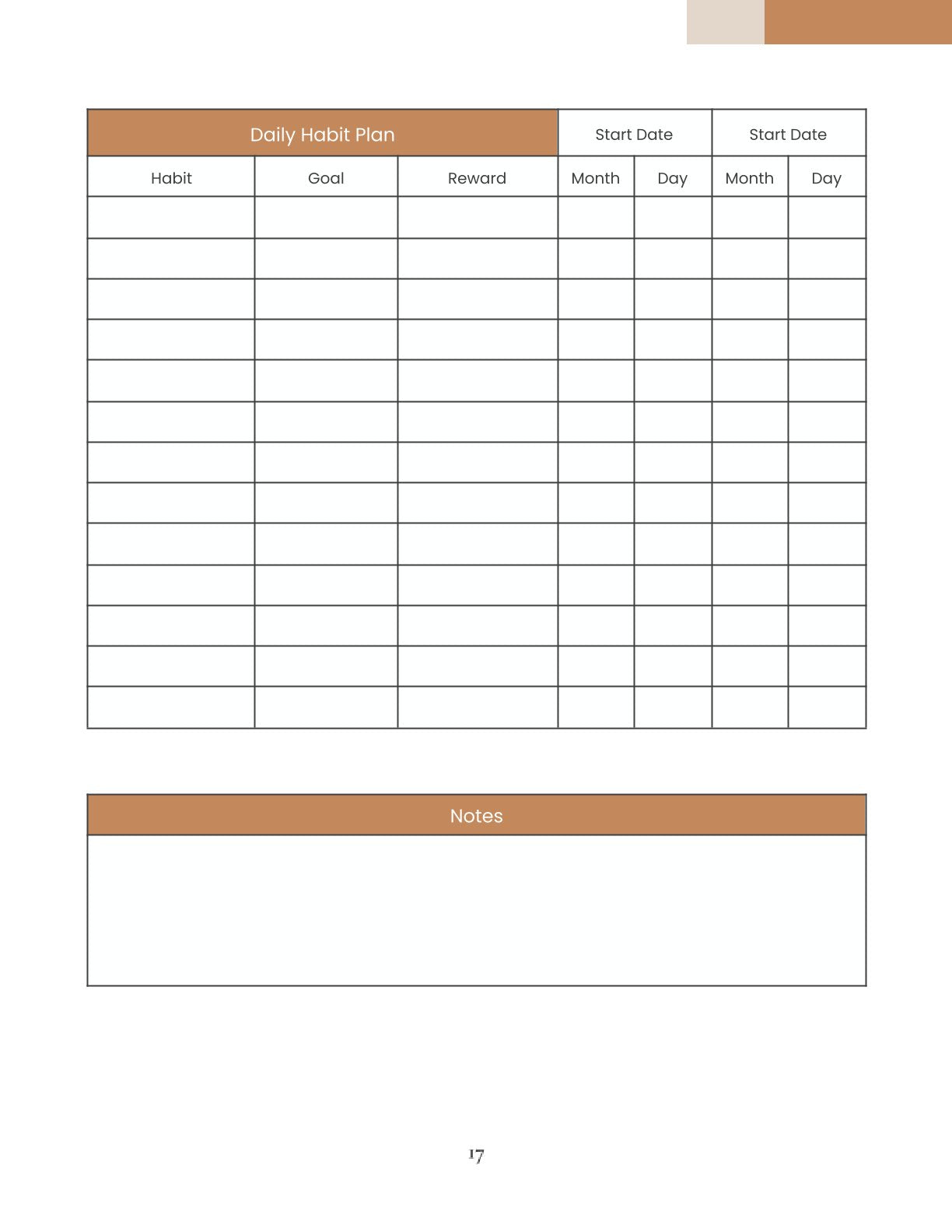 Free Gym Training Planner Template