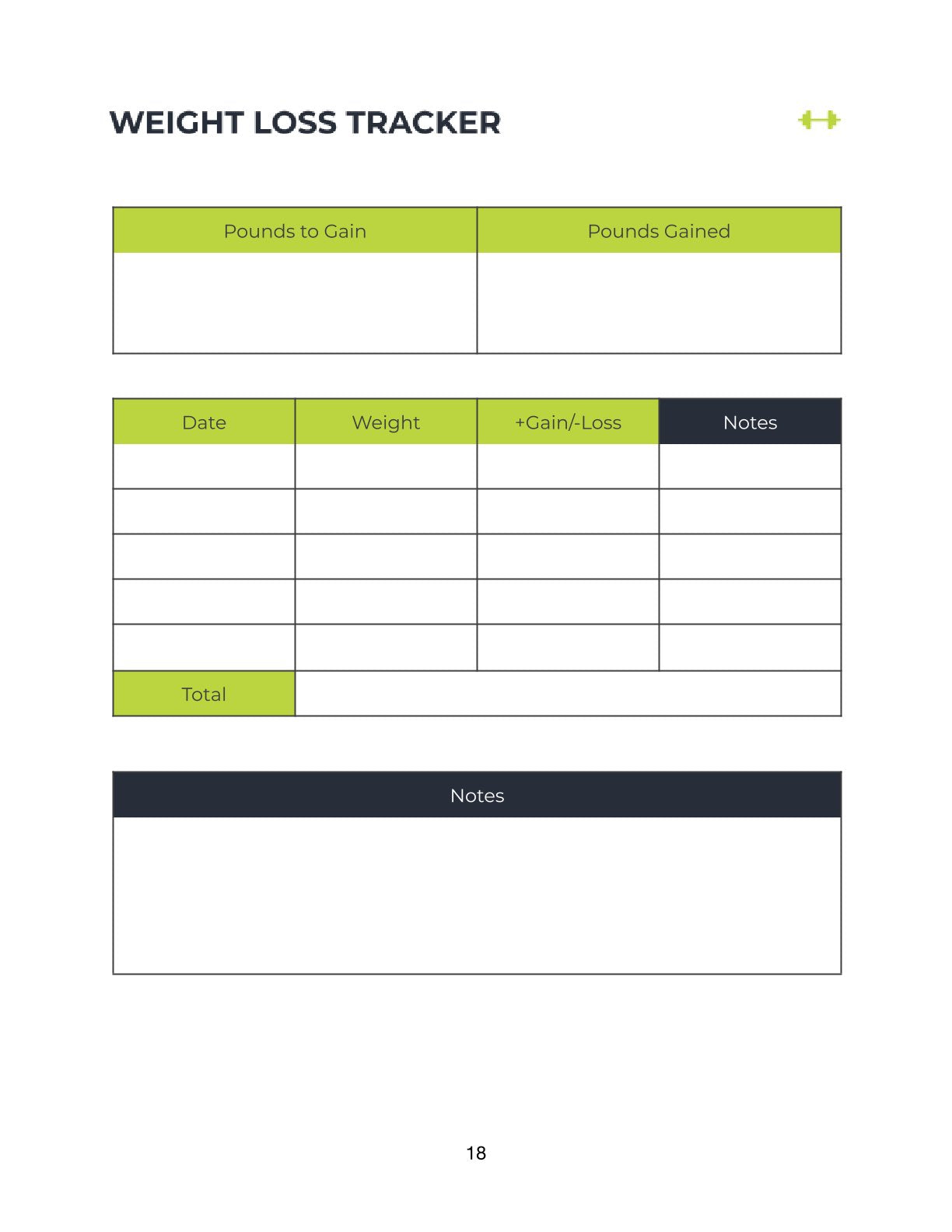 Free Fitness Training Planner Template