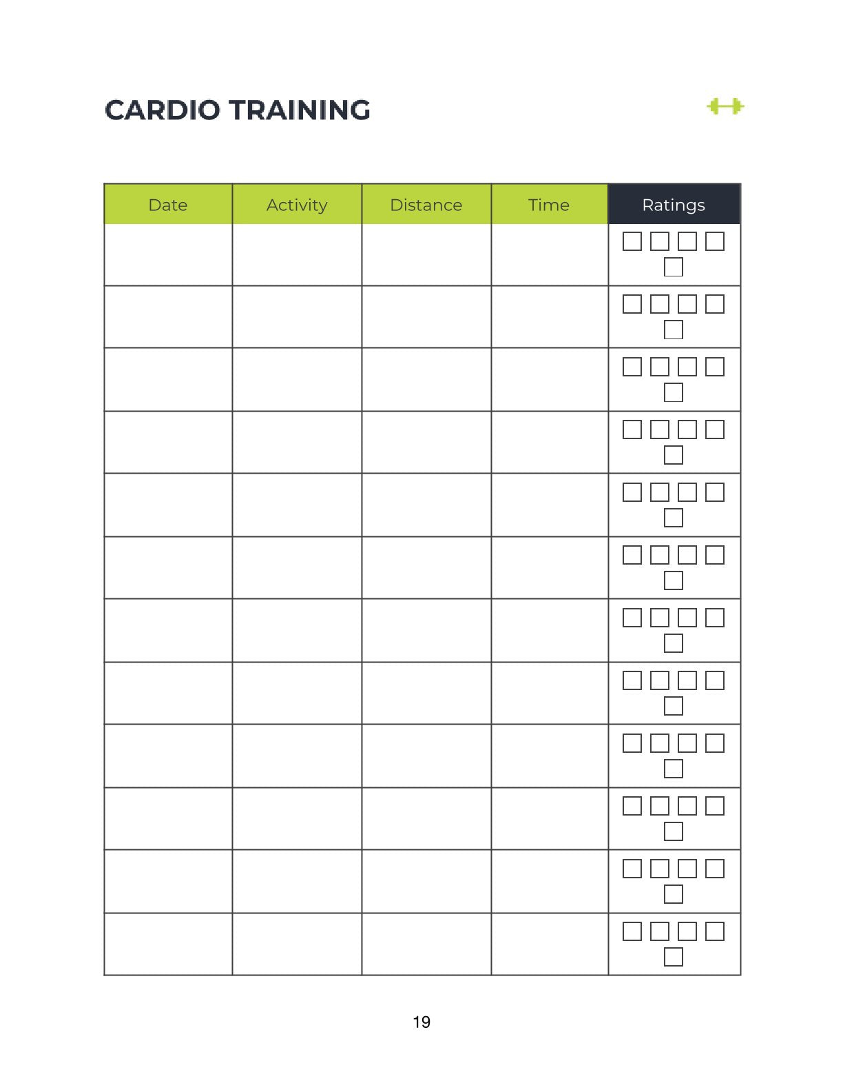 Free Fitness Training Planner Template