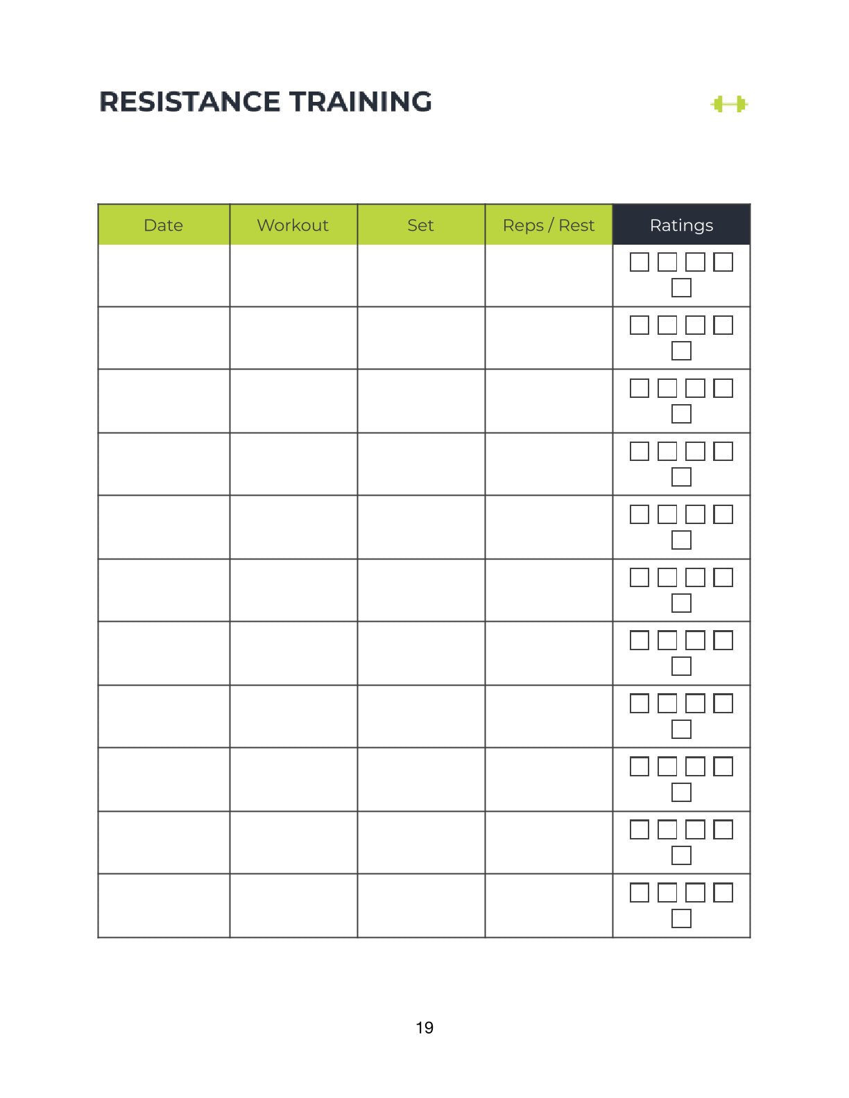 Free Fitness Training Planner Template