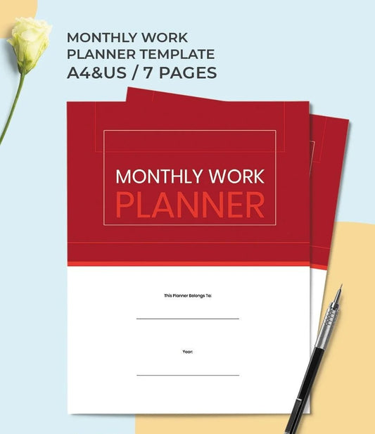 Free Monthly Work Planner Template