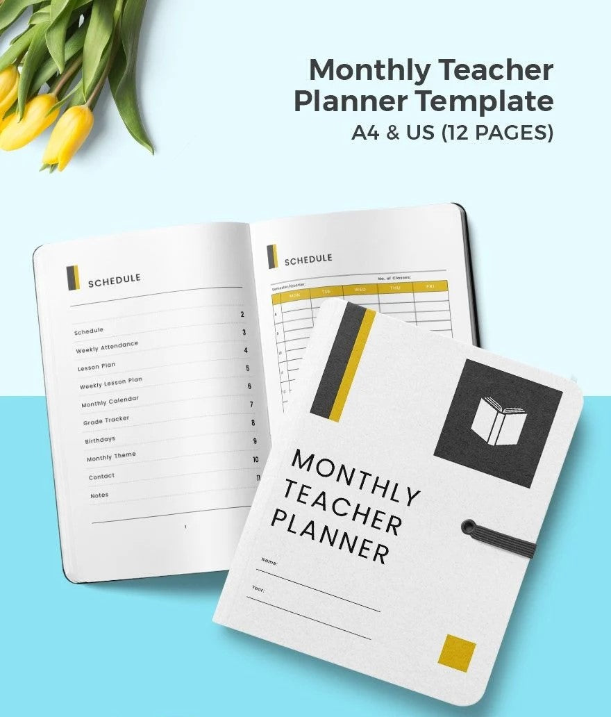 Free Monthly Teacher Planner Template