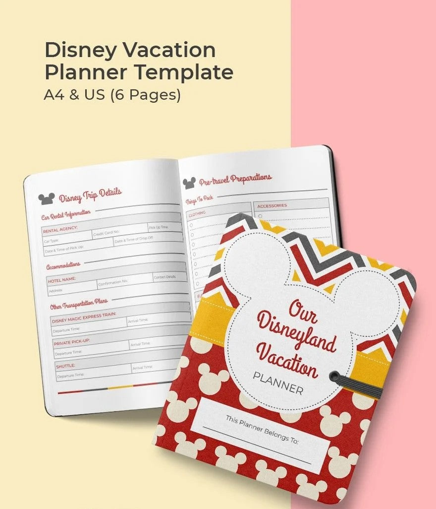 Free Disney Vacation Planner Template