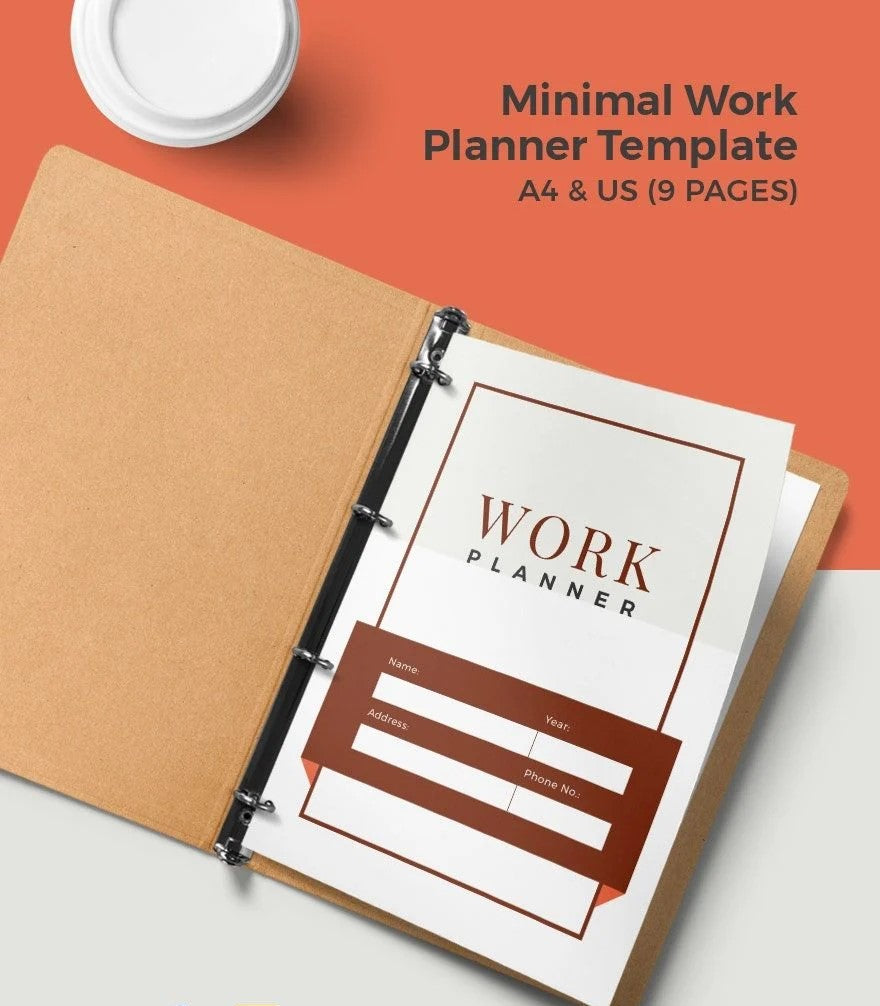 free Minimal Work Planner Template