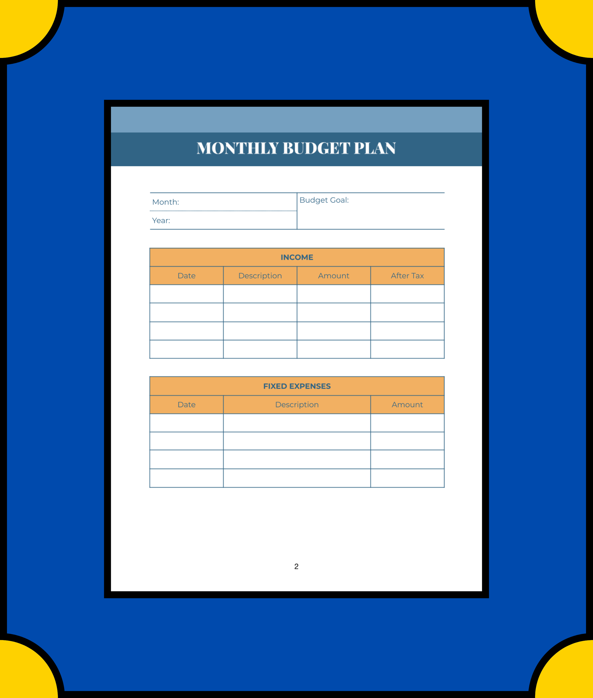 Free Monthly Budget Planner Template - Plan Your Finances