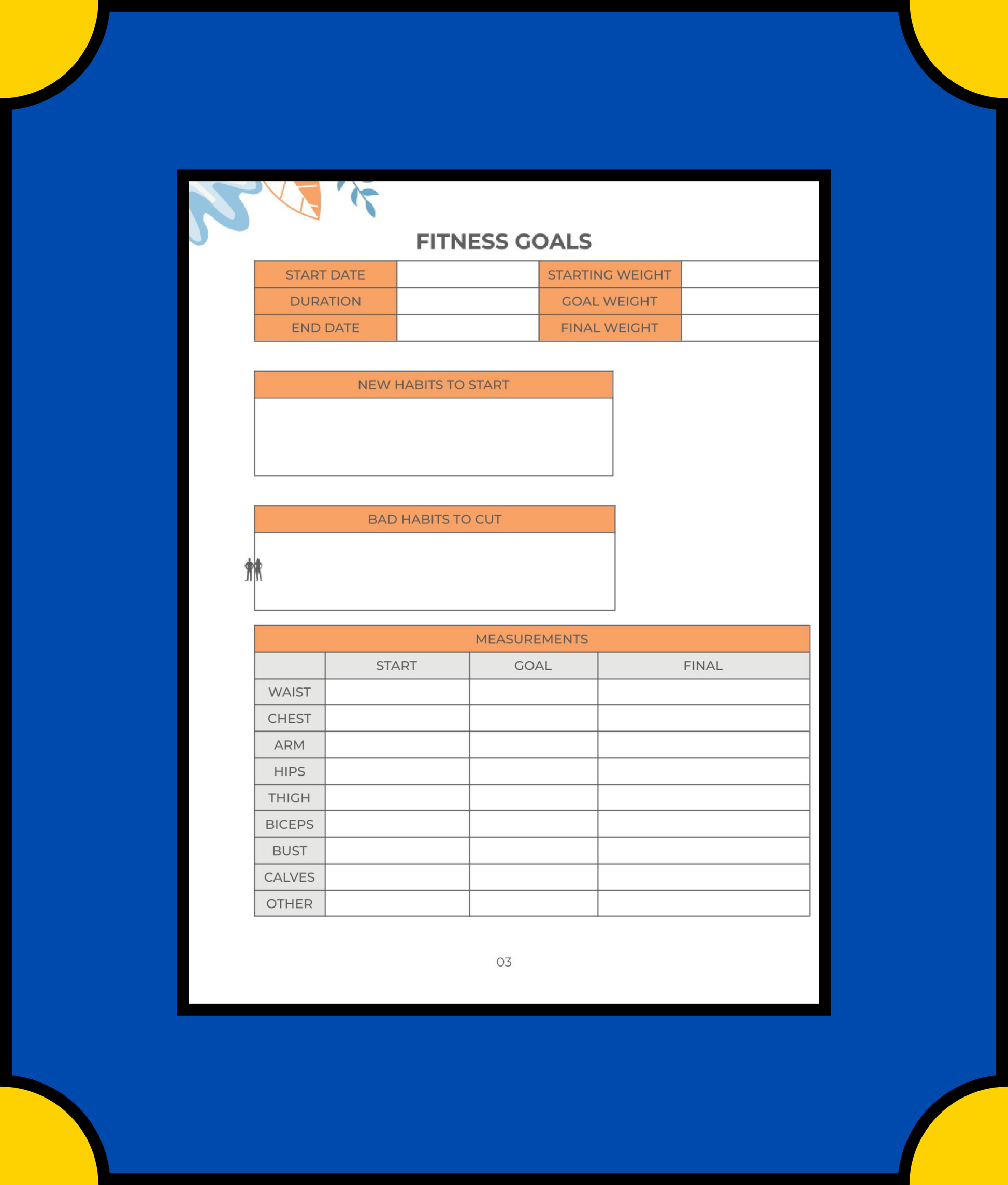 Free Health & Fitness Planner Template