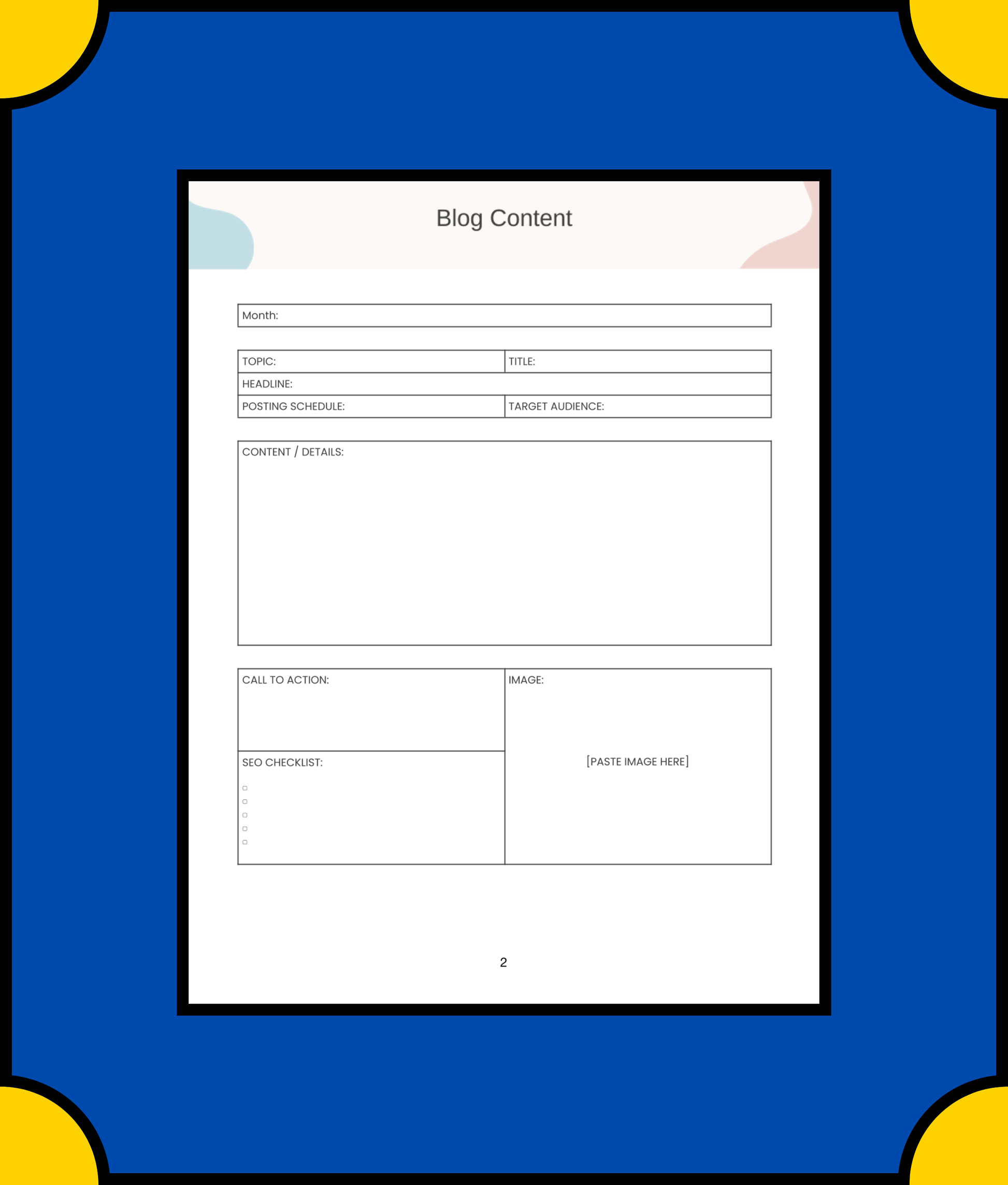 Free Monthly Blog Planner Template - Plan, Schedule, and Track Your Blog Content