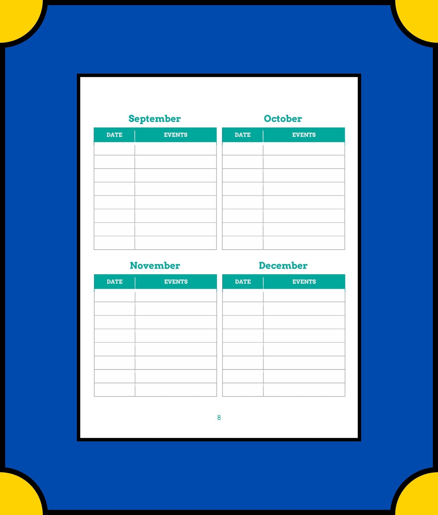 Free Monthly School Planner Template