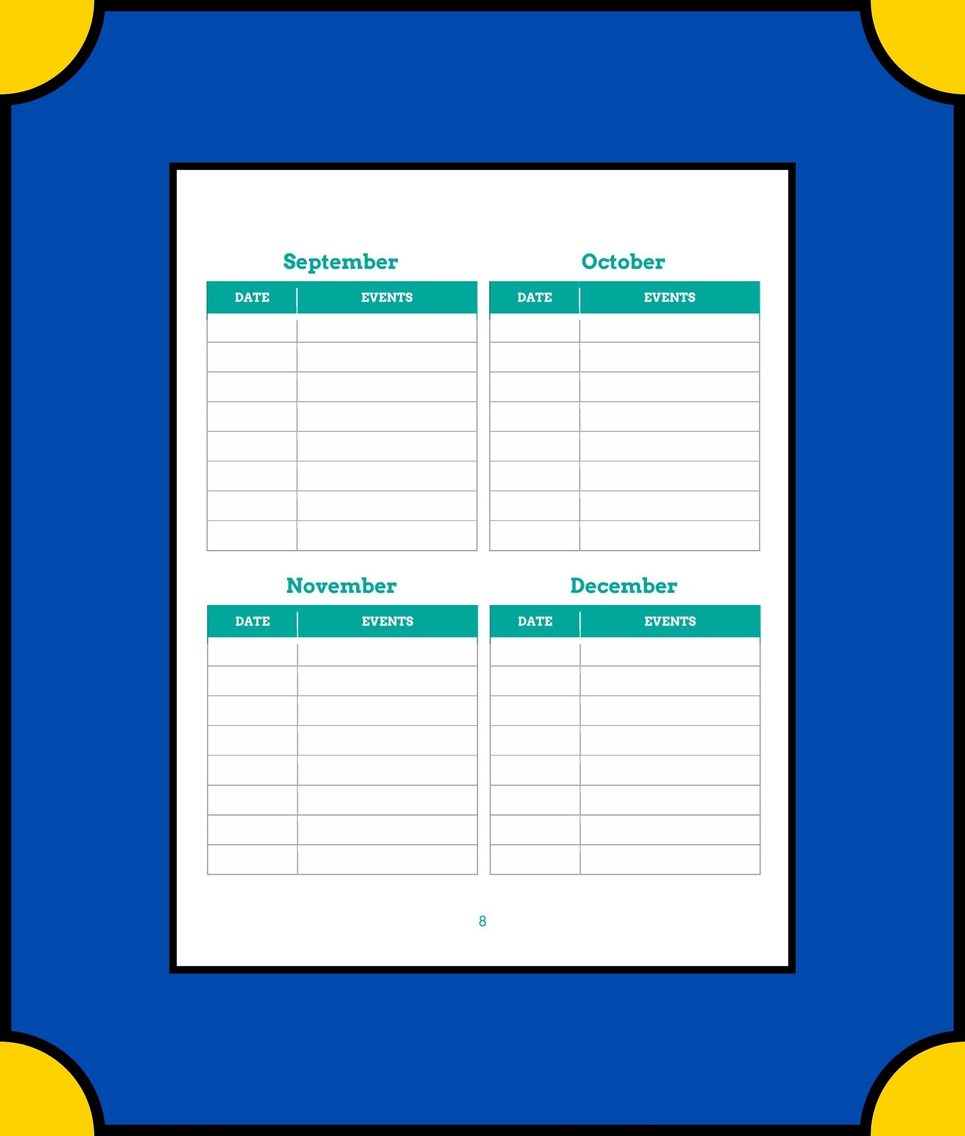 Free Monthly School Planner Template