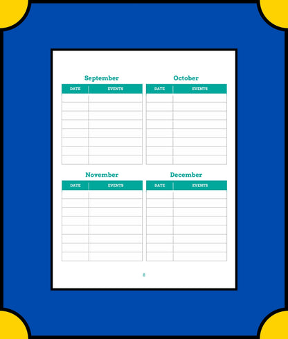 Free Monthly School Planner Template