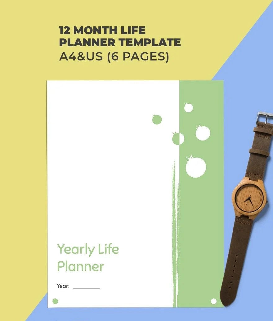 Free 12 Month Life Planner Template