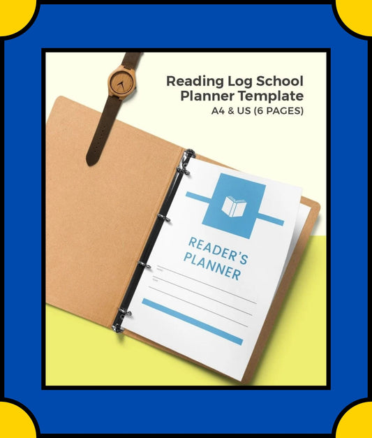 Free Reading Log School Planner Template