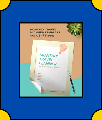 Free Monthly Travel Planner Template - Plan Your Travels with Ease